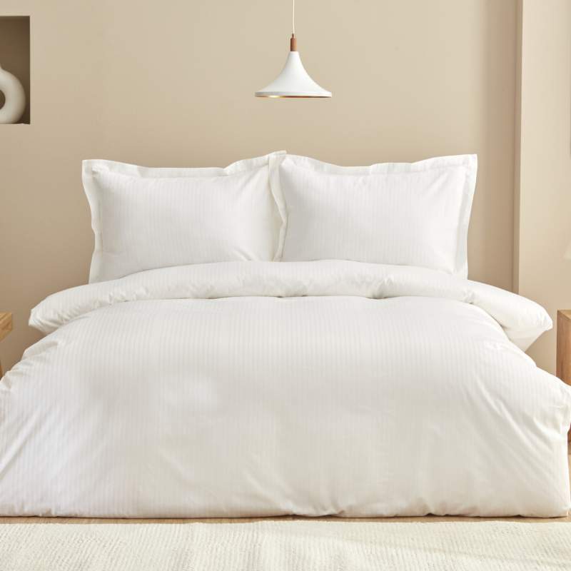 Karaca Home Uniq 100% Cotton Single Satin Duvet Cover Set White Karaca Home Uniq 100% Cotton Single Satin Duvet Cover Set White