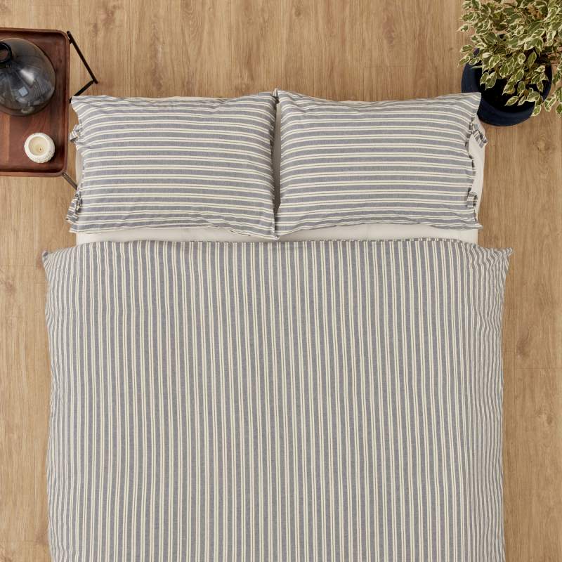 Karaca Home Young Denim Striped Double Duvet Cover Set Karaca Home Young Denim Striped Double Duvet Cover Set