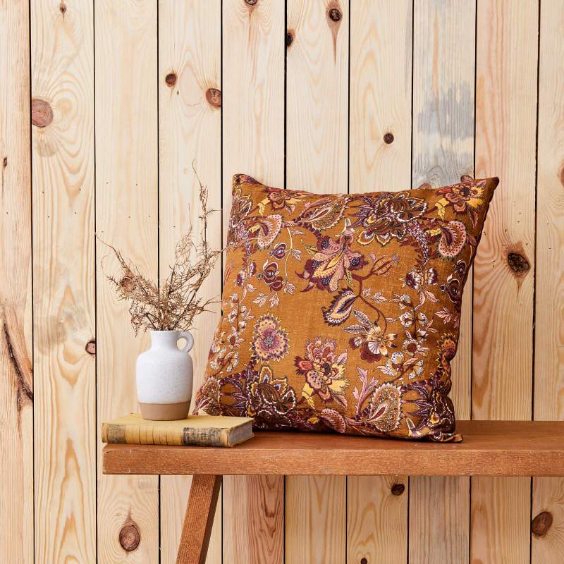 Karaca Home Milo Brown Patterned Cushion 45x45 cm Karaca Home Milo Brown Patterned Cushion 45x45 cm