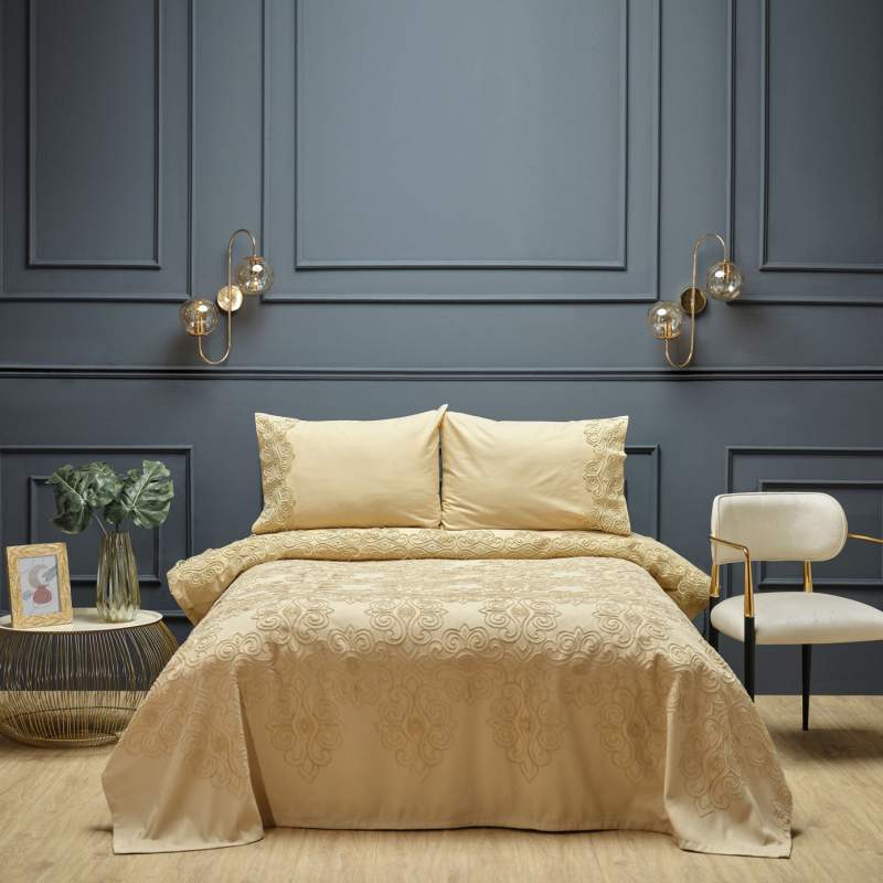 Karaca Home Marissa Beige Double Embroidered Duvet Cover Pique Set Karaca Home Marissa Beige Double Embroidered Duvet Cover Pique Set
