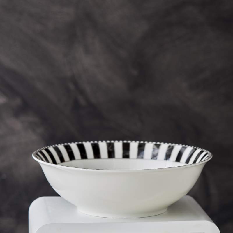 Karaca Checkered Porcelain Salad Bowl 23 cm