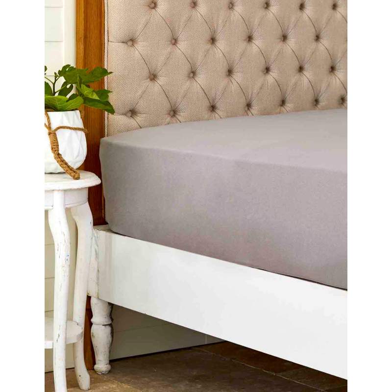 Karaca Home Gray Combed Cotton Fitted/Elastic Bed Sheet Single Person Karaca Home Gray Combed Cotton Fitted/Elastic Bed Sheet Single Person