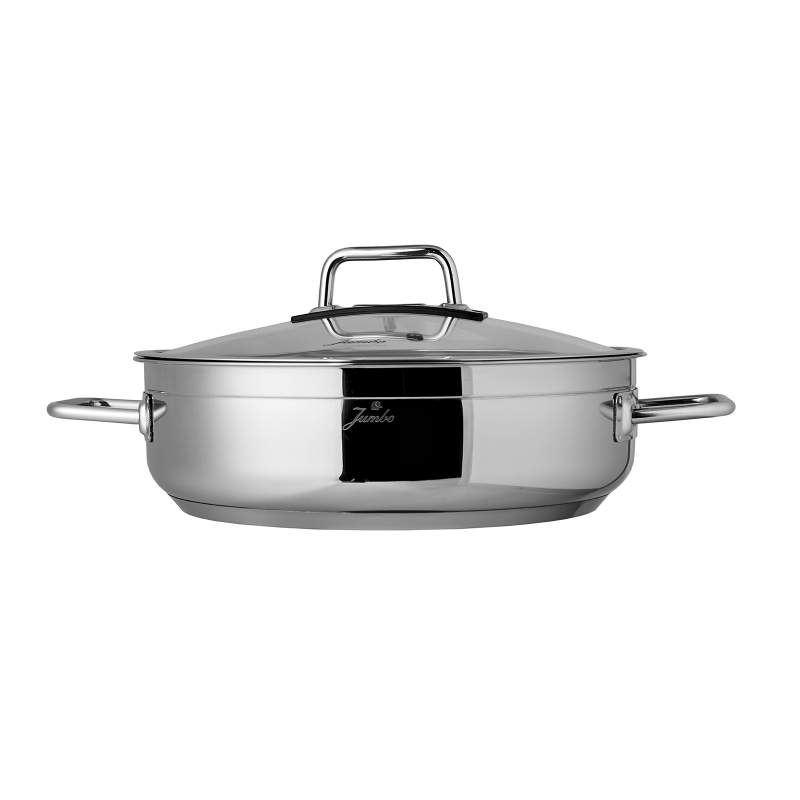 Jumbo Modena Stainless Steel Flat Pot 26 cm