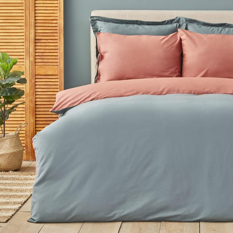 Karaca Home Basic Petrol-Terecota Double Sided Double Duvet Cover Set