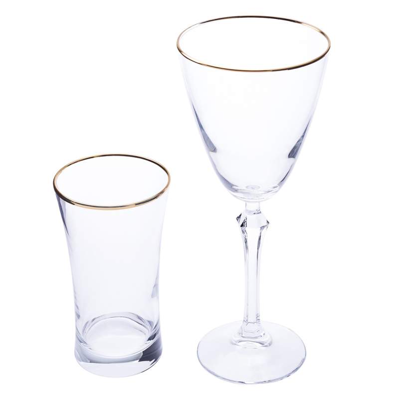 Emsan Dicle 24 Piece Glassware Set Gold