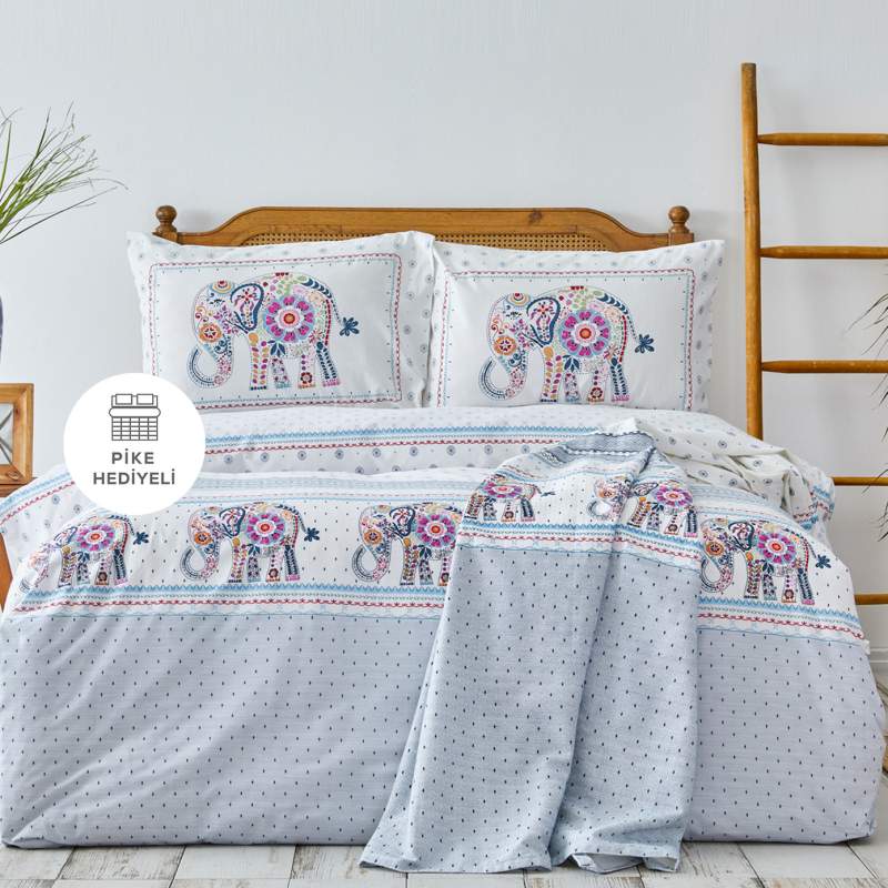 Sarah Anderson Felicia Double Cotton Pique Duvet Cover Set