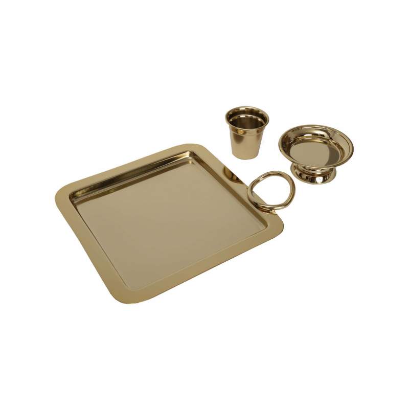 Karaca Home Cora Coffee Catering Tray Set Gold Karaca Home Cora Coffee Catering Tray Set Gold