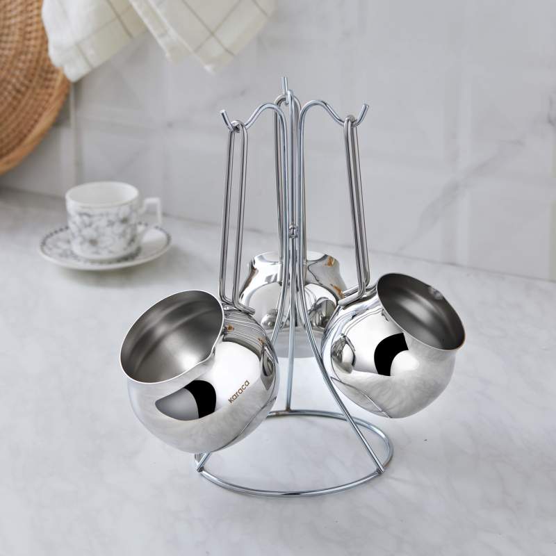 Karaca Alya Steel Coffee Pot Set Karaca Alya Steel Coffee Pot Set