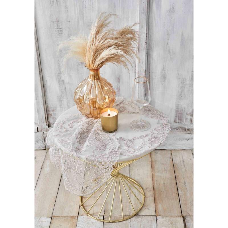 Karaca Home Dolores Powder 15 Piece Embroidered Living Room Set Karaca Home Dolores Powder 15 Piece Embroidered Living Room Set