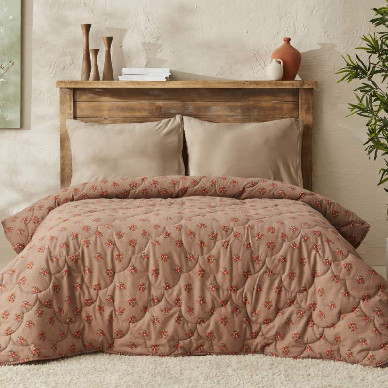 Karaca Home Laya Heavy Wool Flannel Double Quilt 195x215 cm Beige Karaca Home Laya Heavy Wool Flannel Double Quilt 195x215 cm Beige