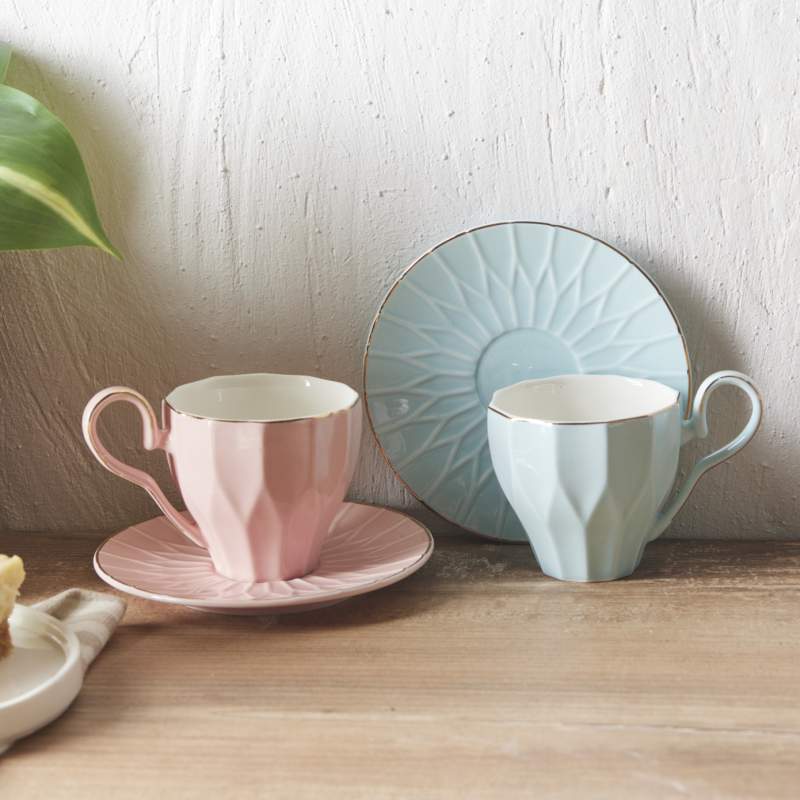 Karaca Corvus Pink Blue 2 Person Teacup 220 ml