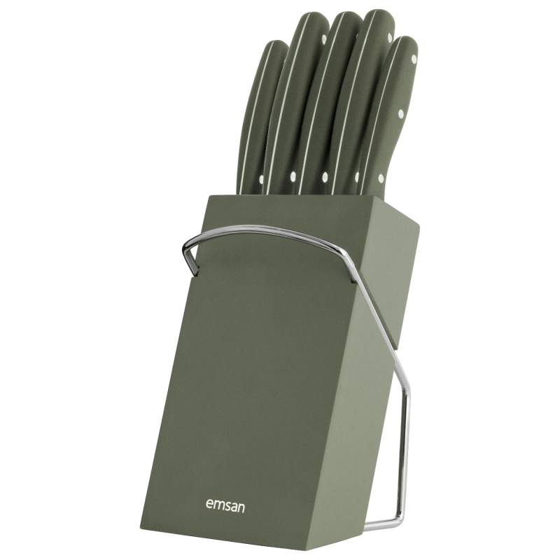 Emsan New Mia Khaki 6 Piece Knife Set Emsan New Mia Khaki 6 Piece Knife Set