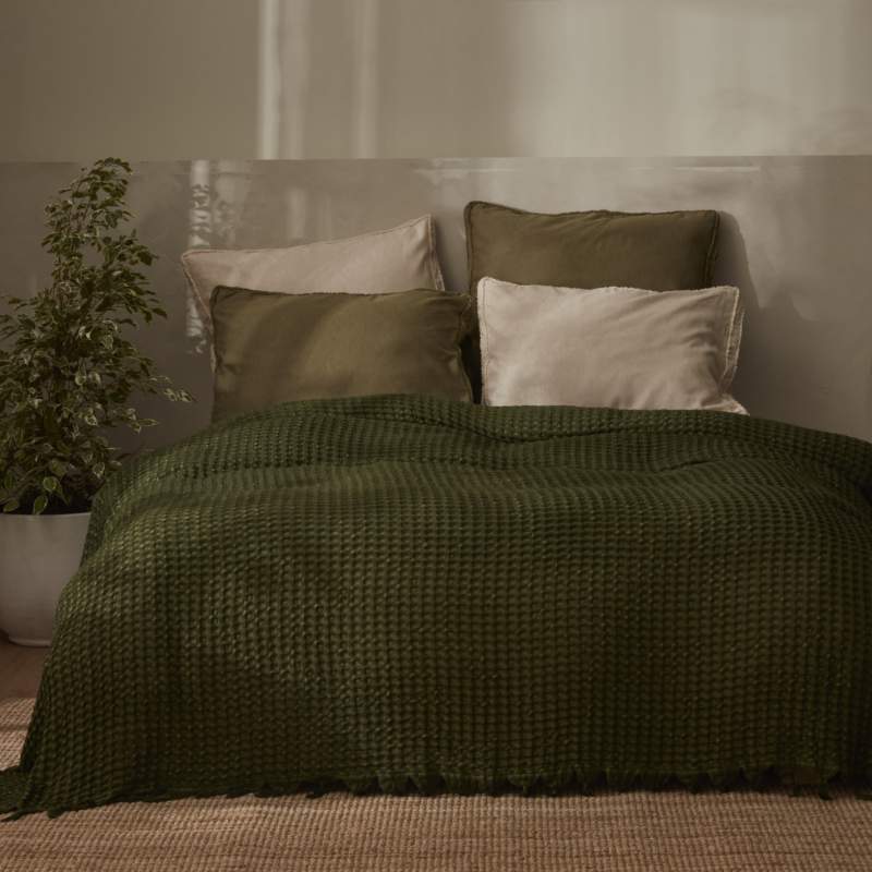 Karaca Home Casey Double Waffle Pike 200x230 cm Green Karaca Home Casey Double Waffle Pike 200x230 cm Green