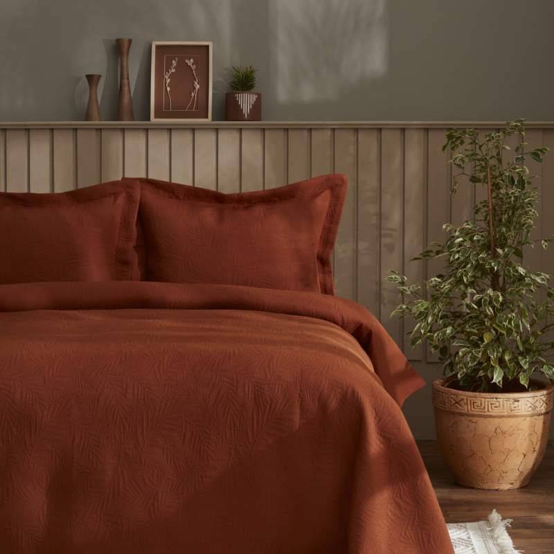 Karaca Home Mocha Double Bedspread Terracotta Karaca Home Mocha Double Bedspread Terracotta