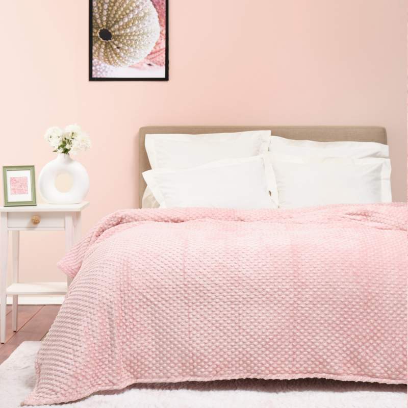 Karaca Home Alice Powder Single Bud Wellsoft Blanket Karaca Home Alice Powder Single Bud Wellsoft Blanket