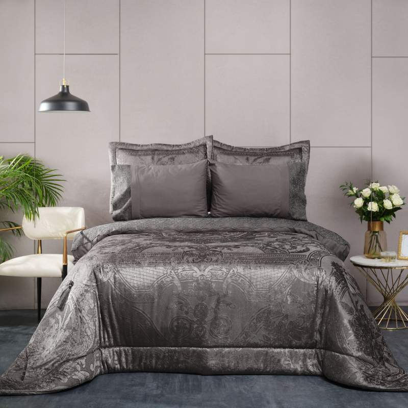 Karaca Home Victoria Anthracite Double 7 Piece Private Duet Set