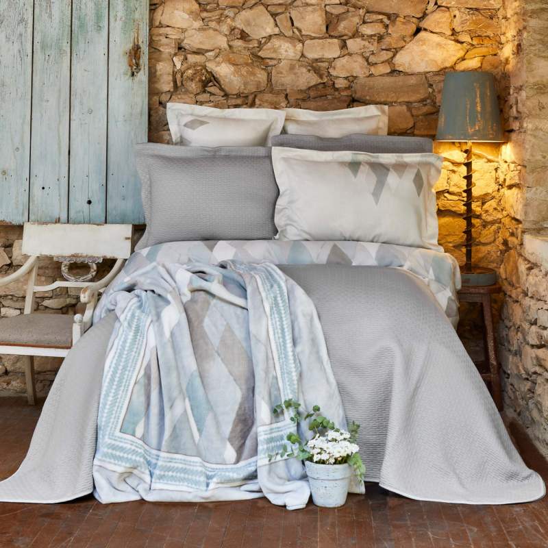 Karaca Home Lauro 100% Cotton Satin Double Duvet Cover Set Gray Karaca Home Lauro 100% Cotton Satin Double Duvet Cover Set Gray