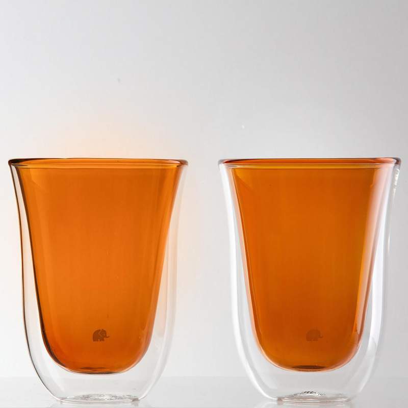 Jumbo Glory 7 Double Walled Set of 2 Glasses Amber 300 ml
