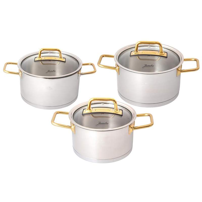 Jumbo Assos Midi 3 Piece Titanium Gold Cookware Set