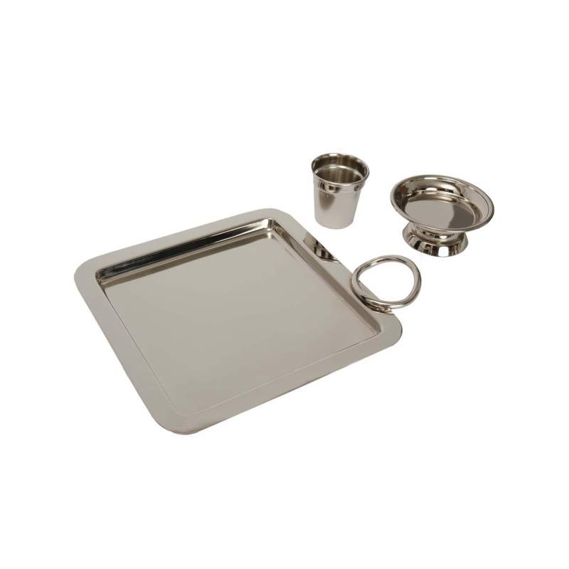 Karaca Home Cora Coffee Catering Tray Set Silver Karaca Home Cora Coffee Catering Tray Set Silver