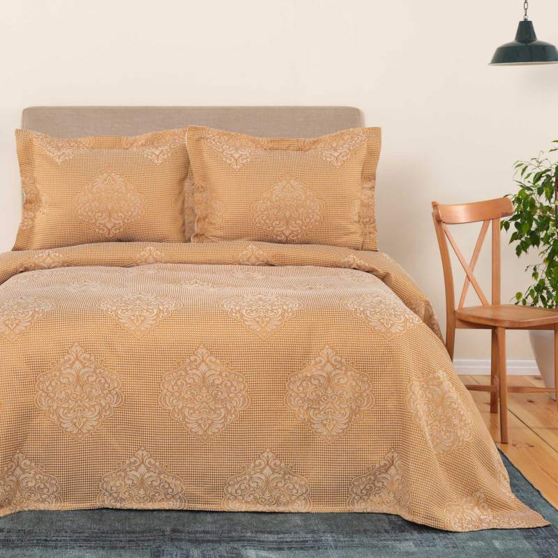 Karaca Home Amelia Double Bedspread Set Mustard Karaca Home Amelia Double Bedspread Set Mustard