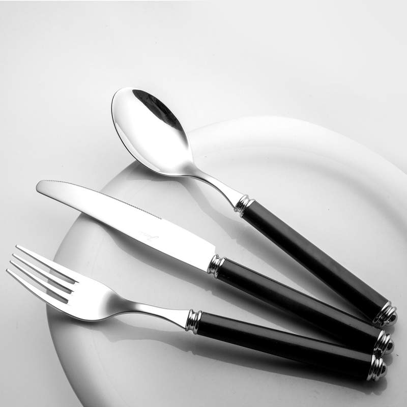 Jumbo 8269 18 Pieces 6 Person Cutlery Set Black