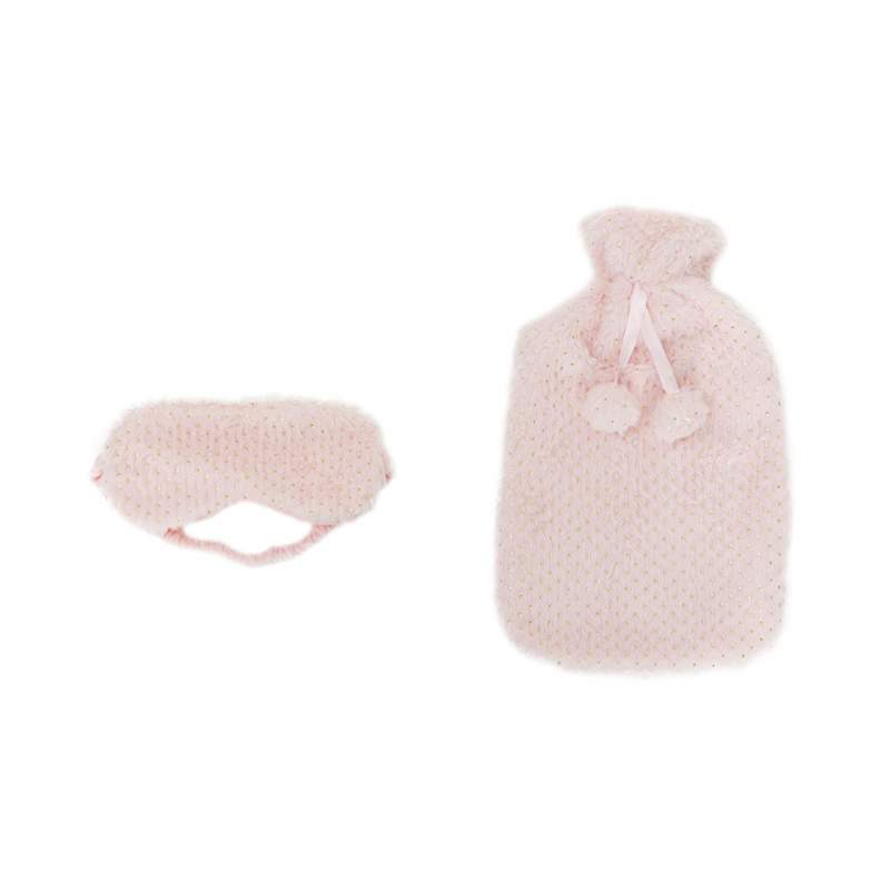 Karaca Home Dream Hot Water Bag and Pink Sleeping Glasses Set