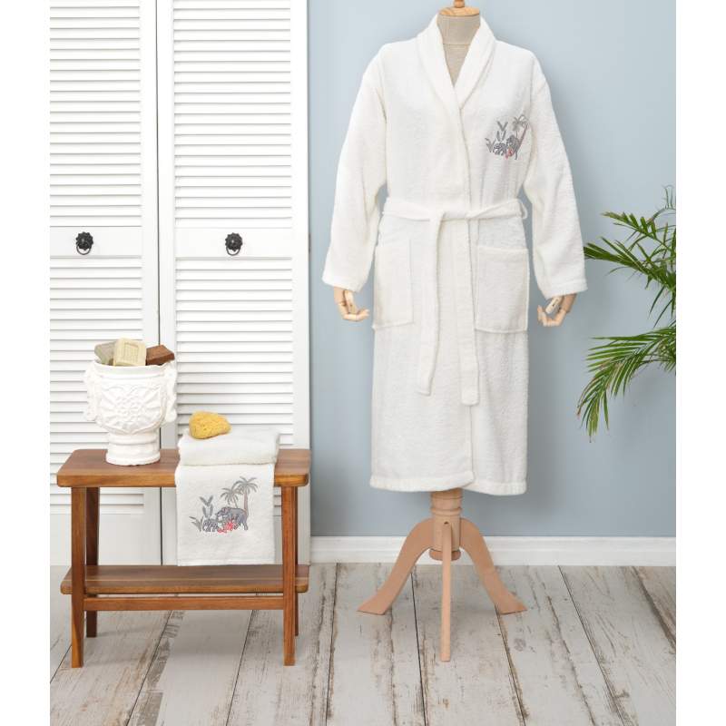 Karaca Home Elephant Women's Bathrobe Set L/XL Karaca Home Elephant Women's Bathrobe Set L/XL
