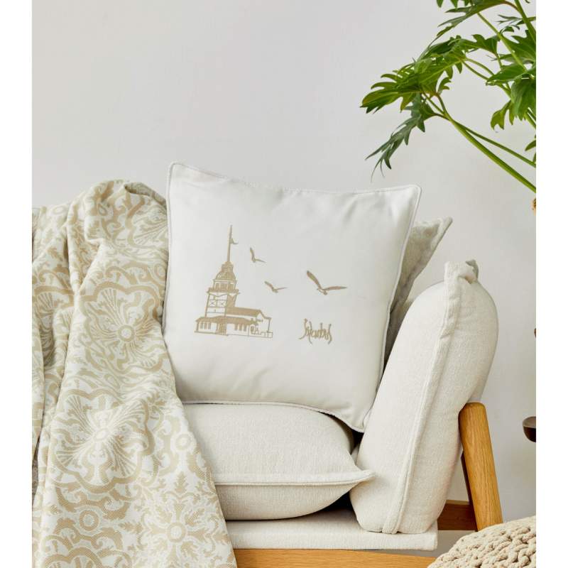 Karaca Home Maidens Tower Beige Throw Pillow Karaca Home Maidens Tower Beige Throw Pillow