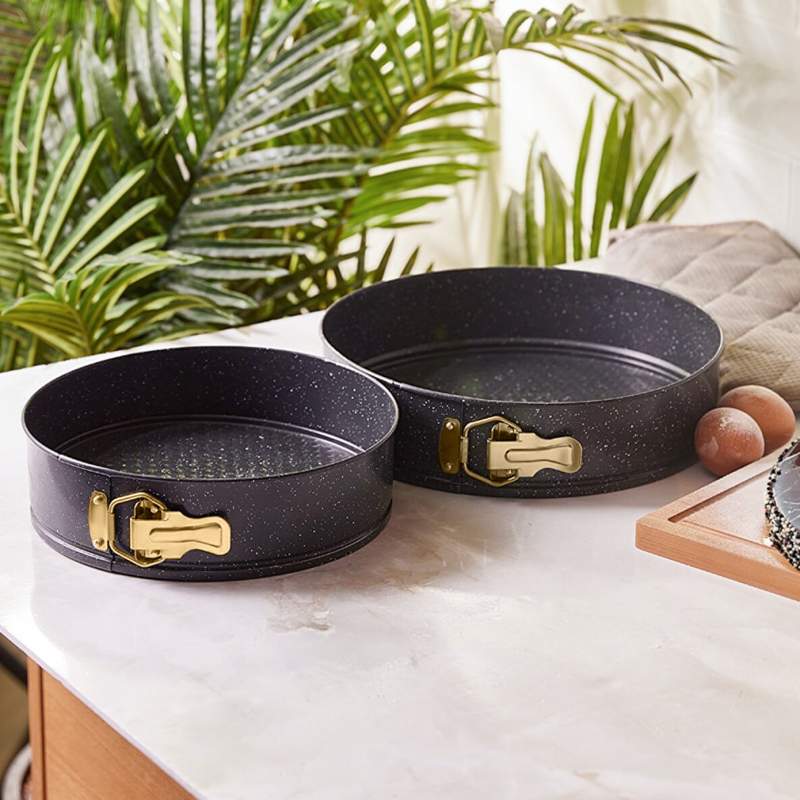 Emsan Circle 2 Cuffed Cake Mold Set Gold