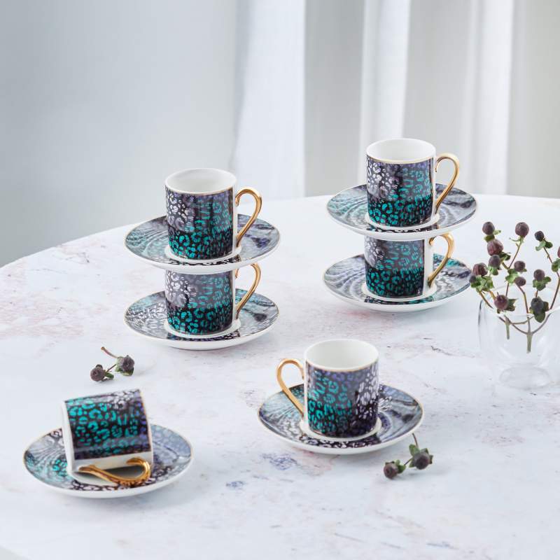 Karaca Asu Set of 6 Coffee Cups 90 ml