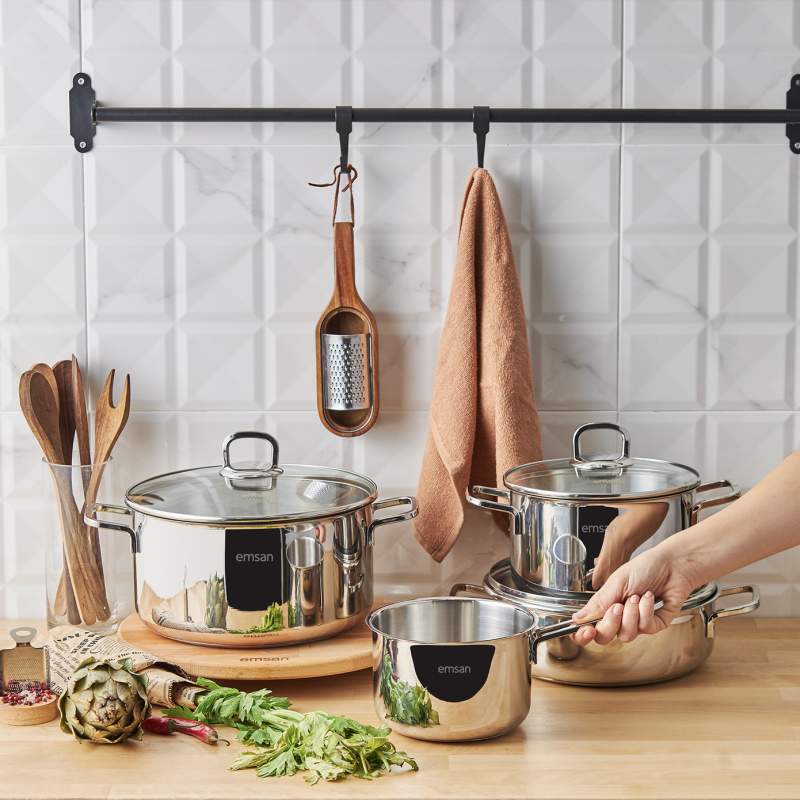 Emsan Cocinero 7 Pieces Steel Cookware Set