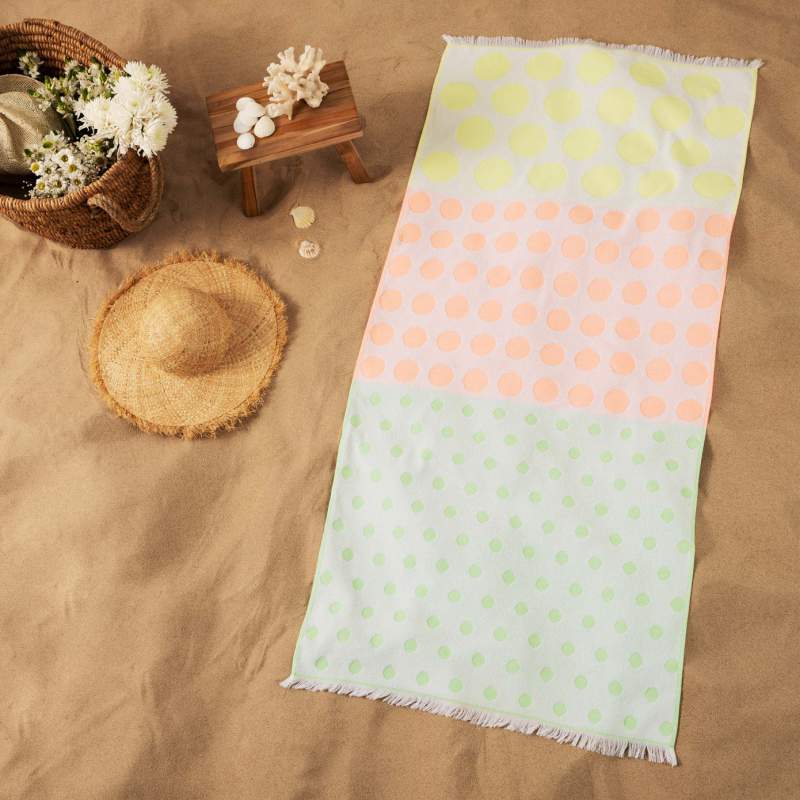 Karaca Home Points Multi 100% Cotton Double Sided Beach Towel 70x150 cm Karaca Home Points Multi 100% Cotton Double Sided Beach Towel 70x150 cm