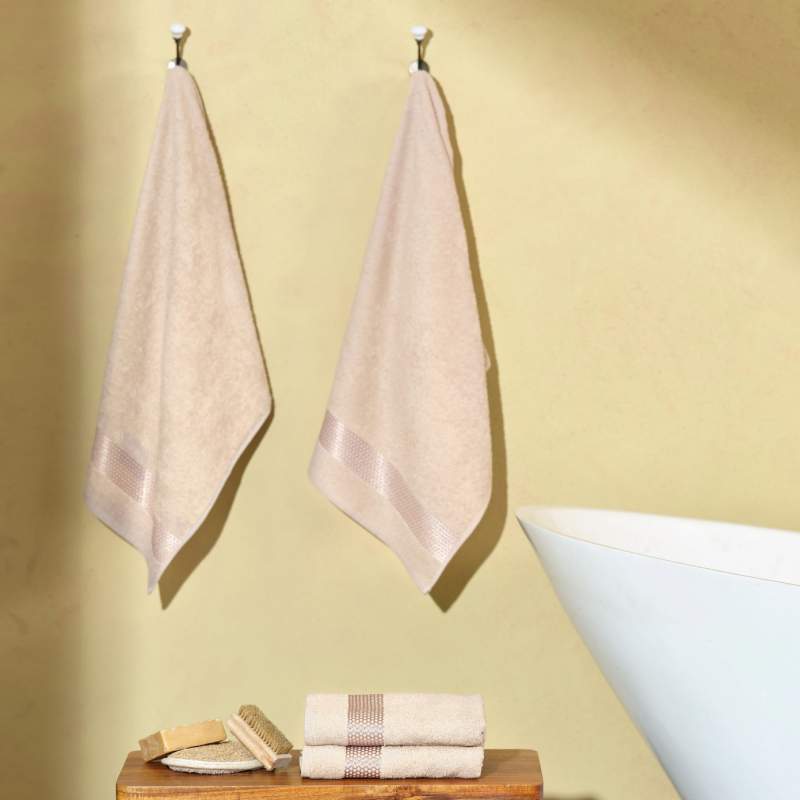 Karaca Home Honey Beige Set of 4 Towels 50x90 cm