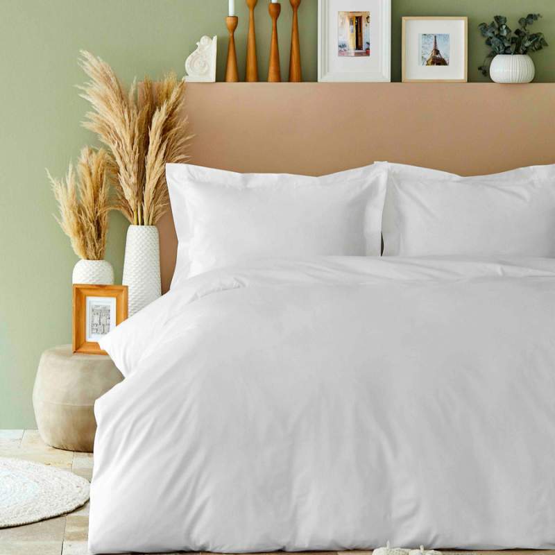 Karaca Home Back To Basic White 100% Cotton Double Duvet Cover Set Karaca Home Back To Basic White 100% Cotton Double Duvet Cover Set