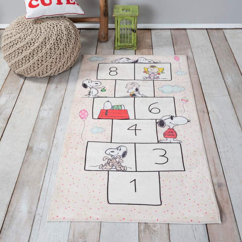 Peanuts by Karaca Home Snoopy Hopscotch Extra Soft Kids Carpet 80 x 150 cm