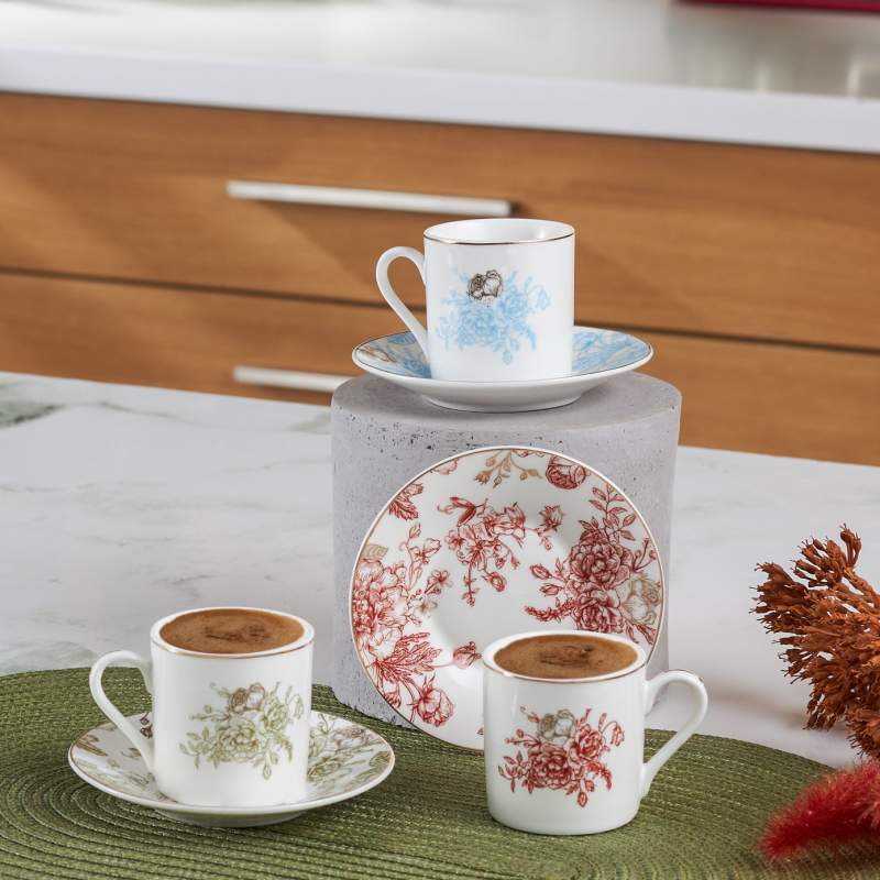 Karaca Grand Set of 6 Coffee Cups 80 ml