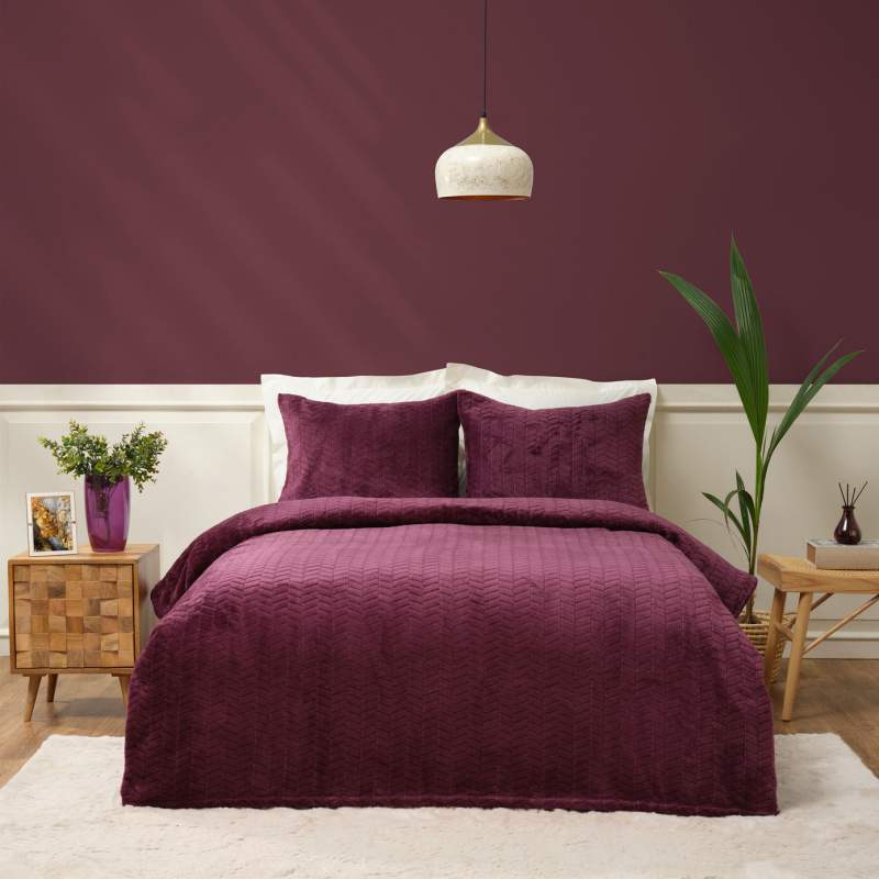 Karaca Home Plum Single Wellsoft Bedspread Karaca Home Plum Single Wellsoft Bedspread