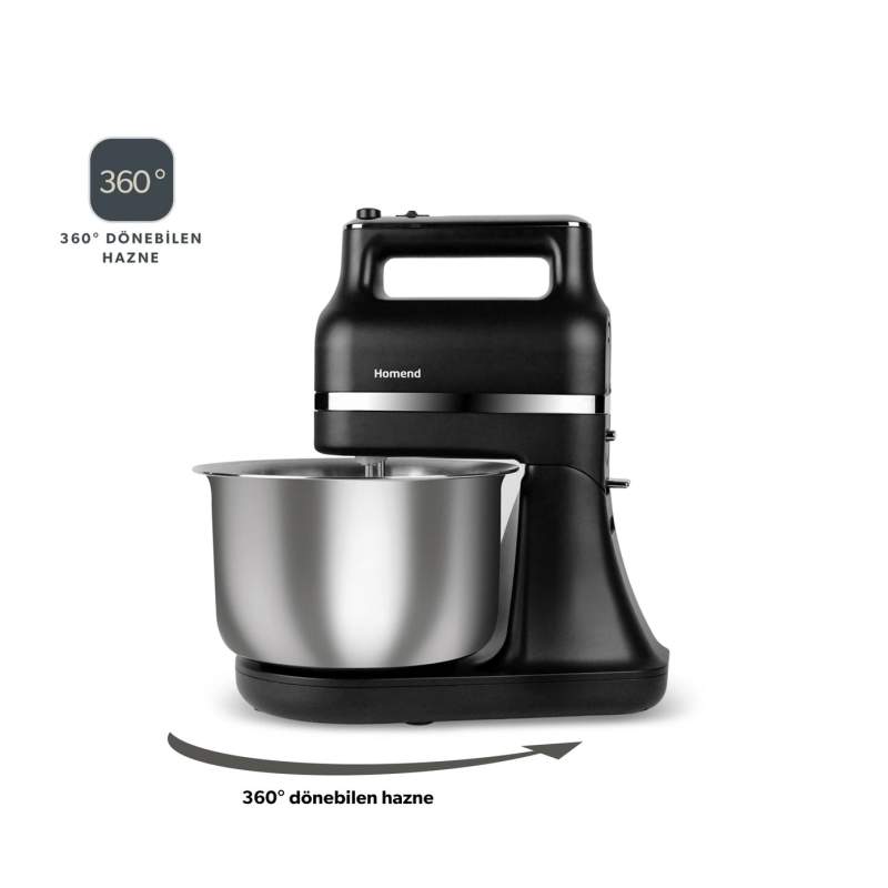Homend Profashion 3021H 2in1 Stand Mixer with Hand Mixer Function and 360° Rotation Mixing Technology