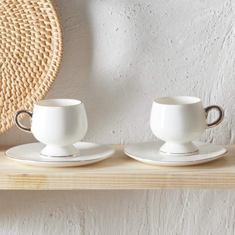 Karaca Hidden Owl Stoneware Set of 2 Coffee Cups 80 ml