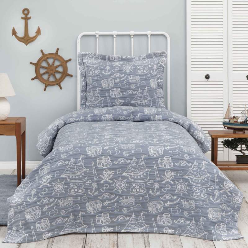 Karaca Home Marine Indigo Single Bedspread Set Karaca Home Marine Indigo Single Bedspread Set