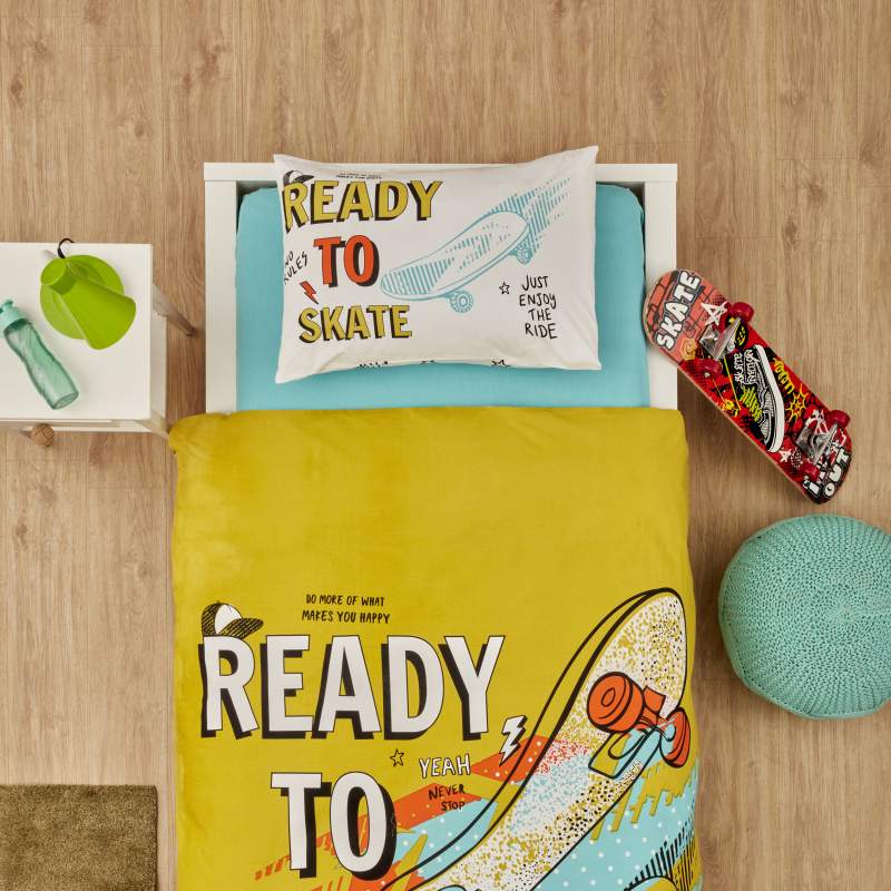 Karaca Home Young Skateboard 100% Cotton Single Duvet Cover Set Fitted Karaca Home Young Skateboard 100% Cotton Single Duvet Cover Set Fitted