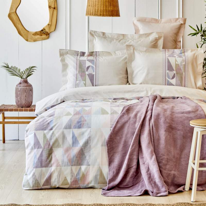 Karaca Home Frenela Lilac Double Duvet Cover Cotton Blanket Set Karaca Home Frenela Lilac Double Duvet Cover Cotton Blanket Set