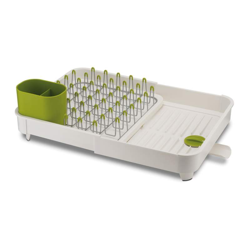 Joseph Joseph Extend Steel White Green Extendable Dish Rack