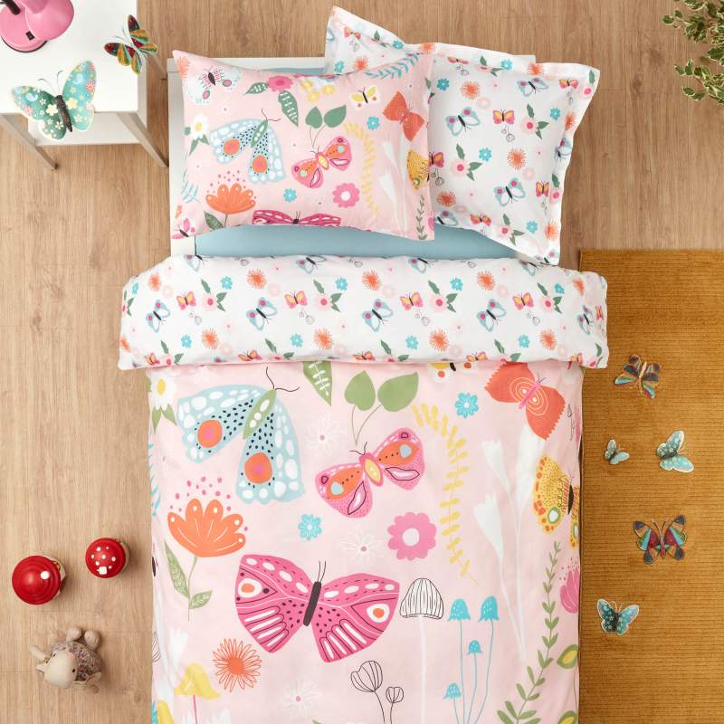 Karaca Home Young Butterfly 100% Cotton Single Duvet Cover Set Karaca Home Young Butterfly 100% Cotton Single Duvet Cover Set