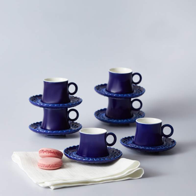 Karaca Lace New Bone Set of 6 Coffee Cups 90 ml