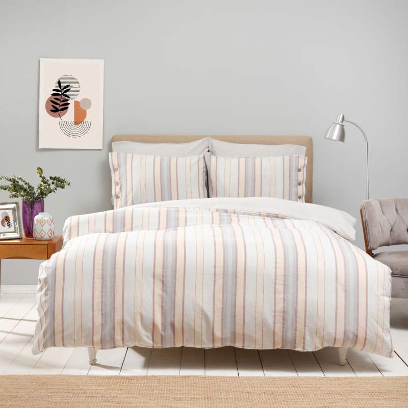 Karaca Home Vena Blue Double Yarn Dyed Duvet Cover Set