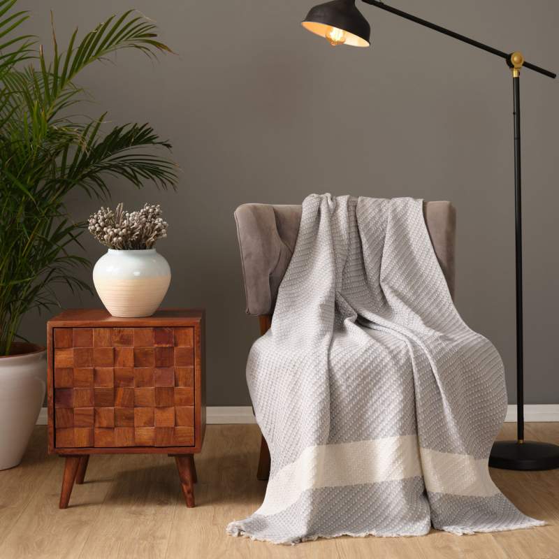 Karaca Home Wilma Gray Throw Blanket 130x170 cm Karaca Home Wilma Gray Throw Blanket 130x170 cm