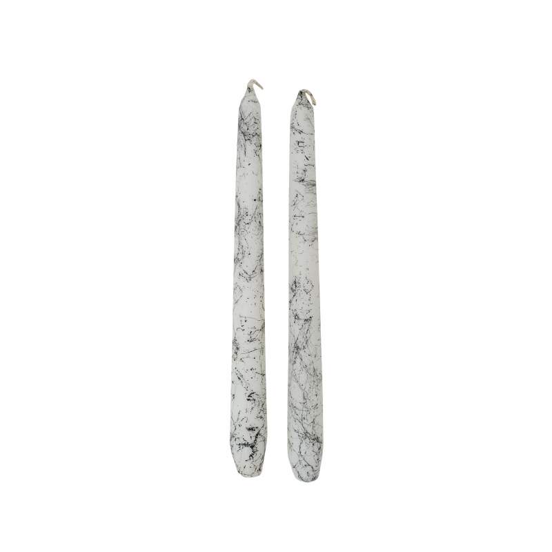 Karaca Home Marble 2 White Candlestick Candles Karaca Home Marble 2 White Candlestick Candles