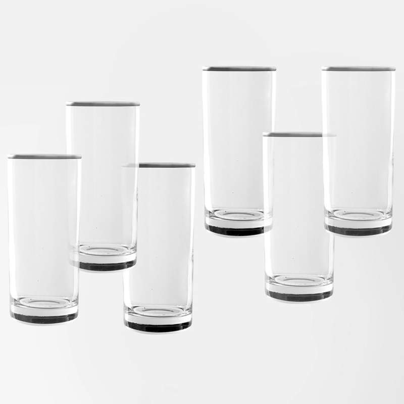 Jumbo New Ronat Platinum Rim 6 Soft Drink Glass
